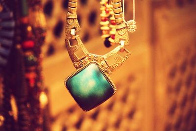 Close up of necklace