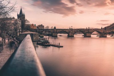 Bridge over river in city