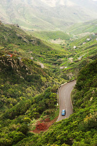 High angle view of road passing through landscape