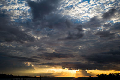 Scenic view of dramatic sky during sunset