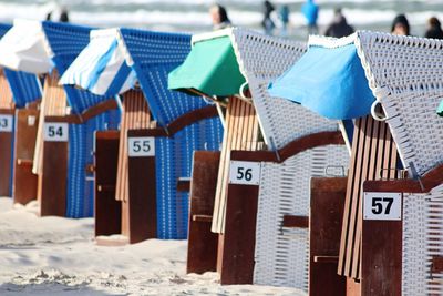 Hooded beach chairs at beach