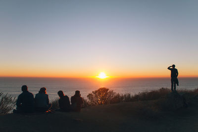 Scenic view of sunset over sea