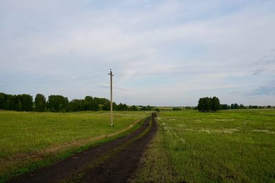 Scenic view of field against sky