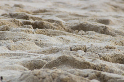High angle view of sand on beach