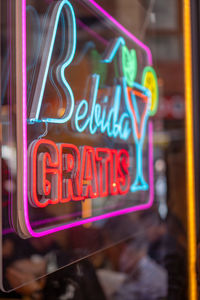 Close-up of information sign