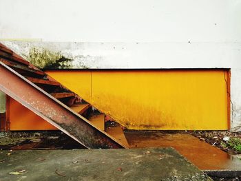 Yellow wall of old building