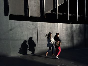 Woman standing in city