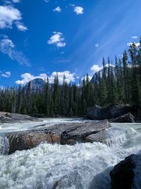 Scenic view of river against sky