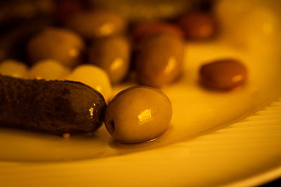 Close-up of eggs on table