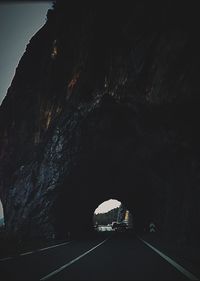 Road passing through tunnel