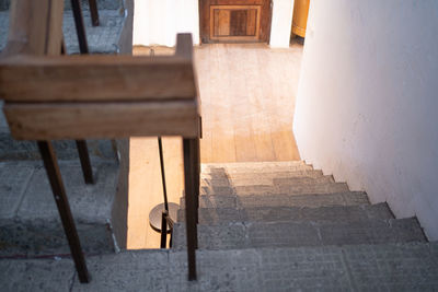 Architecture of concrete or bare mortar staircase