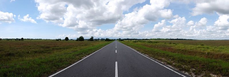 Panoramic view of road against sky