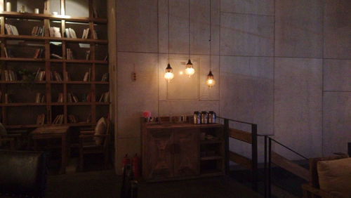 Low angle view of illuminated building