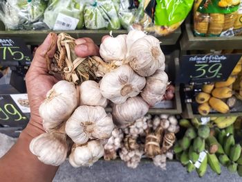 Vegetables for sale at market stall