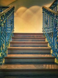 Low angle view of staircase at home building