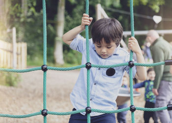 Boy playing at park