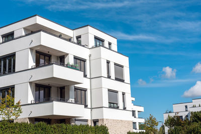 Modern white residential construction seen in berlin, germany