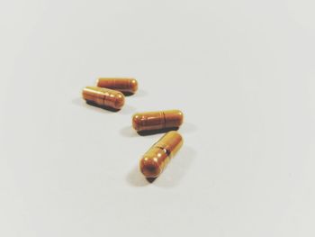 High angle view of objects on white background