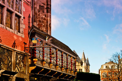 Low angle view of buildings in city