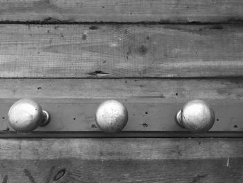 High angle view of balls on table