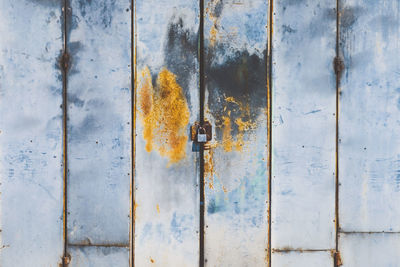 Full frame shot of rusty metal door