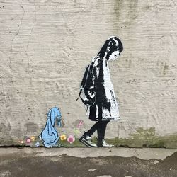 Shadow of woman on wall