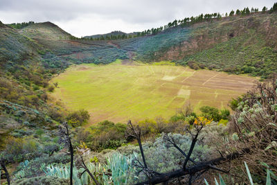 High angle view of landscape against sky