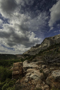 Scenic view of land against sky