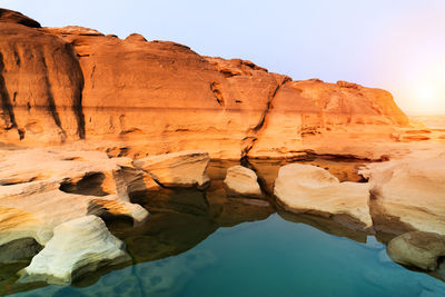 Rock formation against sky