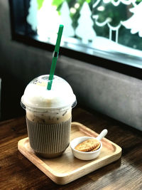 Close-up of coffee on table