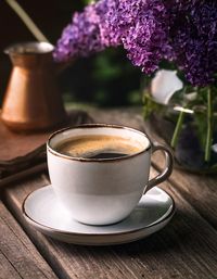 Close-up of coffee on table