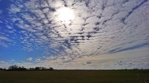 Scenic view of landscape against dramatic sky