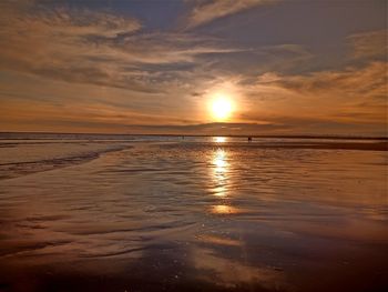 Scenic view of sea during sunset