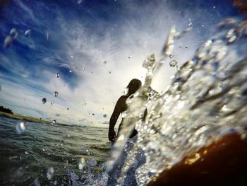 Man swimming in sea