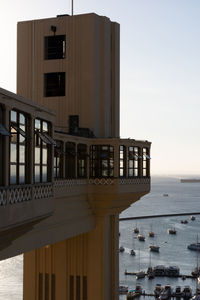 View from the side of the elevador lacerda postcard of the city of salvador, bahia.