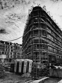 Low angle view of buildings against sky