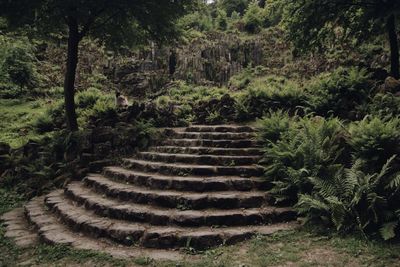 High angle view of steps