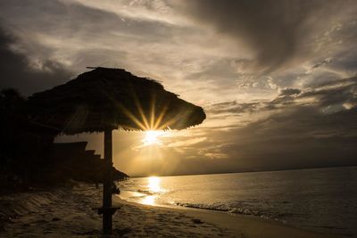 Scenic view of sea against sky at sunset