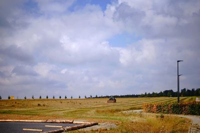 Scenic view of field against sky