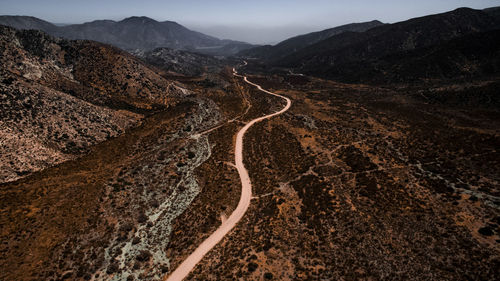 High angle view of mountain road