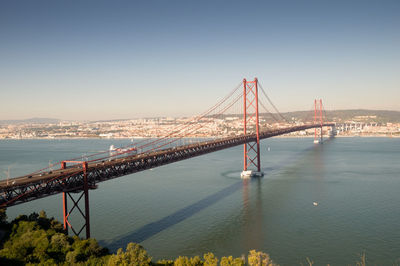 Suspension bridge over sea