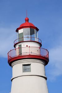 Low angle view of water tower against sky