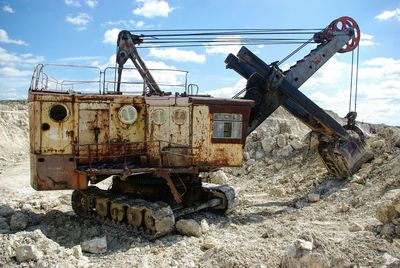 Abandoned construction site against sky