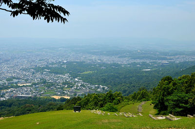 View of city from top of mountain