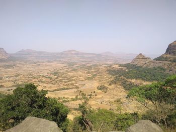 Scenic view of landscape against clear sky