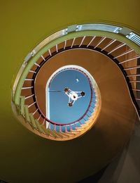 Directly below shot of spiral staircase