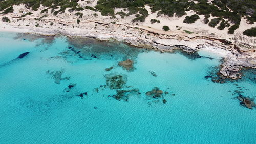 High angle view of beach