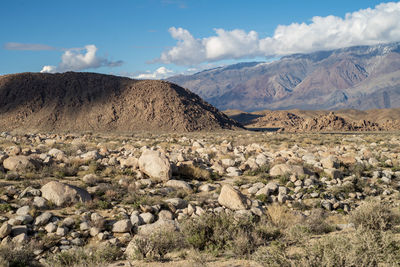 Scenic view of rocky mountains against sky