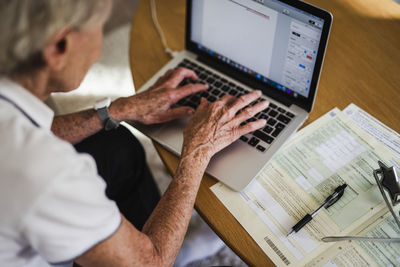 Woman using laptop