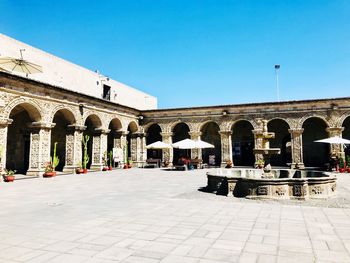 View of historical building against blue sky